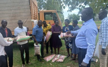 OWC gives 15 tonnes of maize & soybean seed to Amolatar farmers