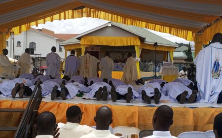Bishop Wanok Ordains 11 Priests, 8 Deacons in Lira, Calls for Unity in Ministry