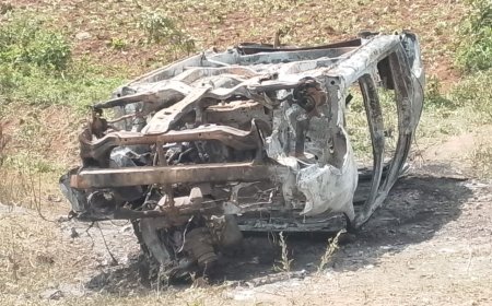 Residents Burnt Suspected Livestock Theft Vehicle to Ashes in Kwania,Four Arrested.