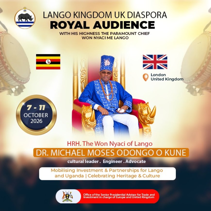 Won Nyaci to Hold Royal Audience with Lango Diaspora in the UK